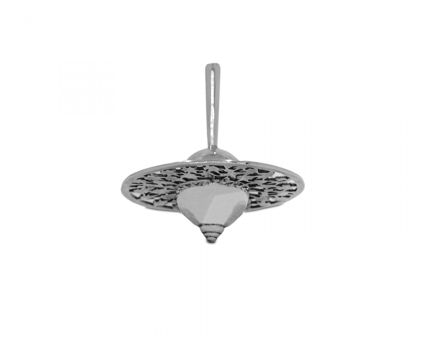 Large Flower Sterling silver dreidel