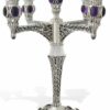 Luxurious Stones and Filigree Candelabra From Sterling Silver