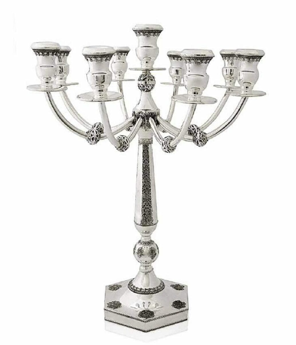Extra Large Old Fashion Filigree Sterling Silver Candelabra