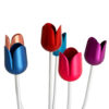 Aluminum Multicolored Tulip Candelabra with Hammered Base