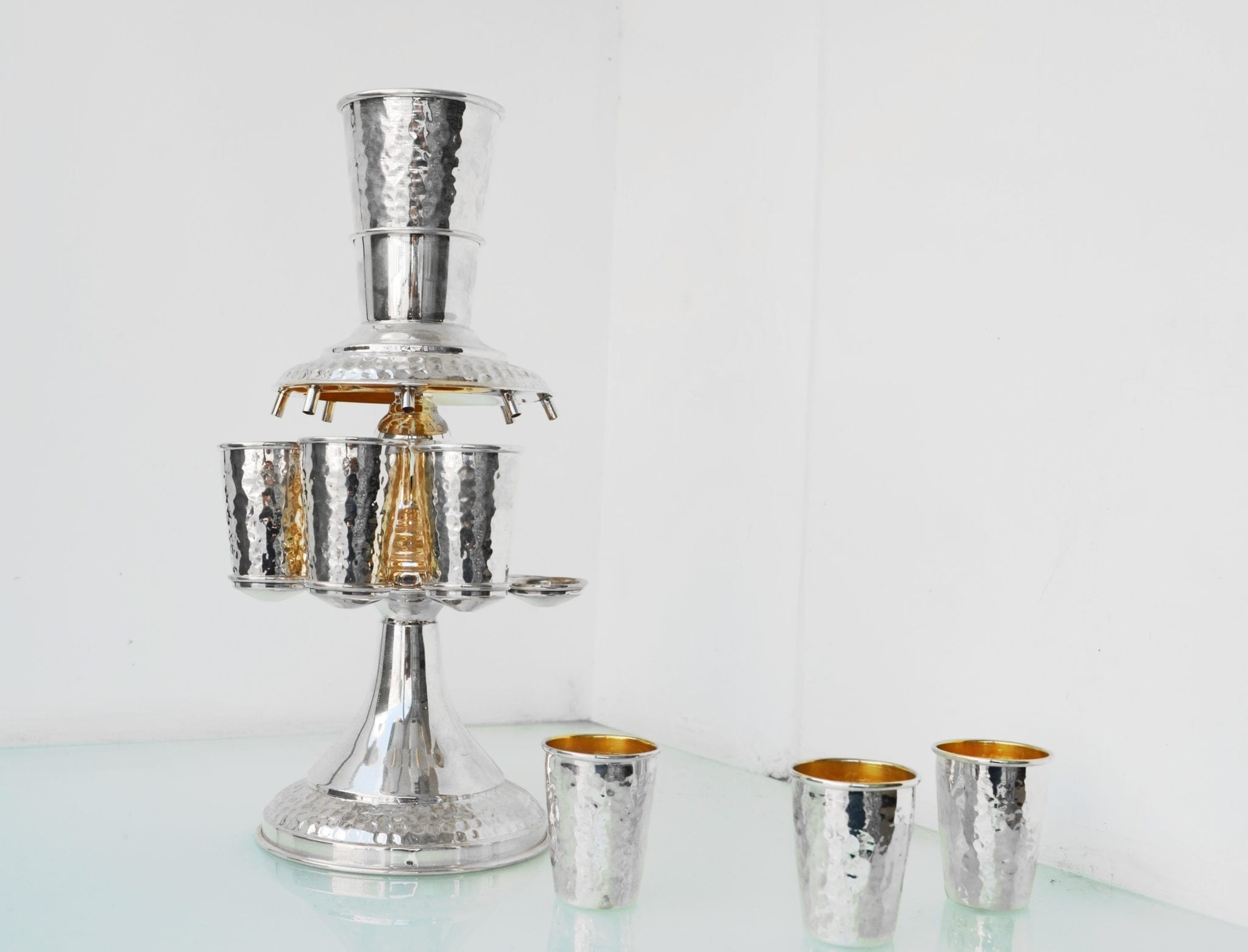 Silver Hammered Wine Fountain