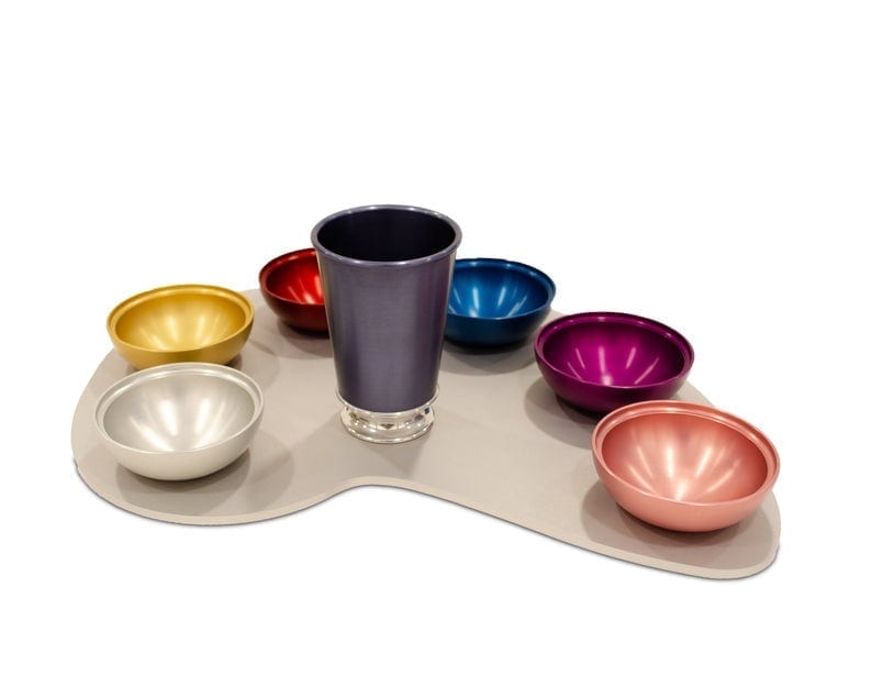 Colorful Seder Plate Made of Anodized Aluminum