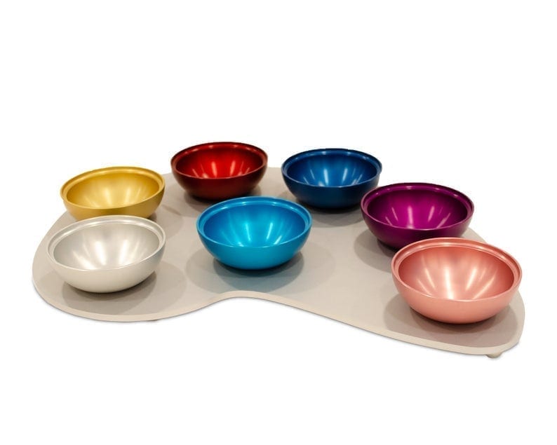 Colorful Seder Plate Made of Anodized Aluminum