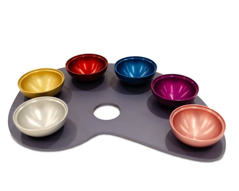 Colorful Seder Plate Made of Anodized Aluminum