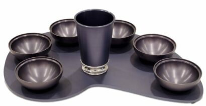 Anodized aluminum Gray Passover Seder plate