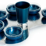 Shiny Hammered Seder Plate Made of Aluminum