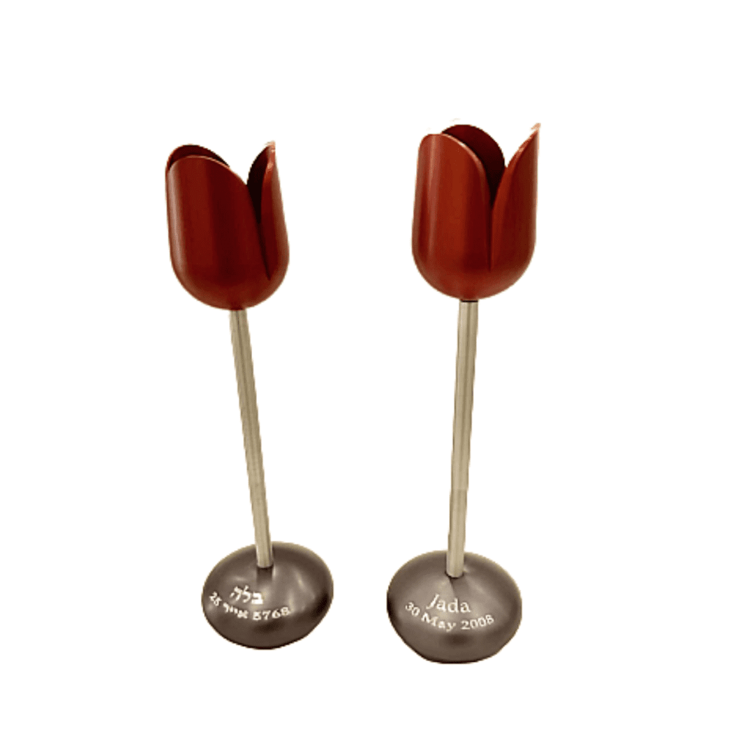 Personalized Candlesticks Flower Shape