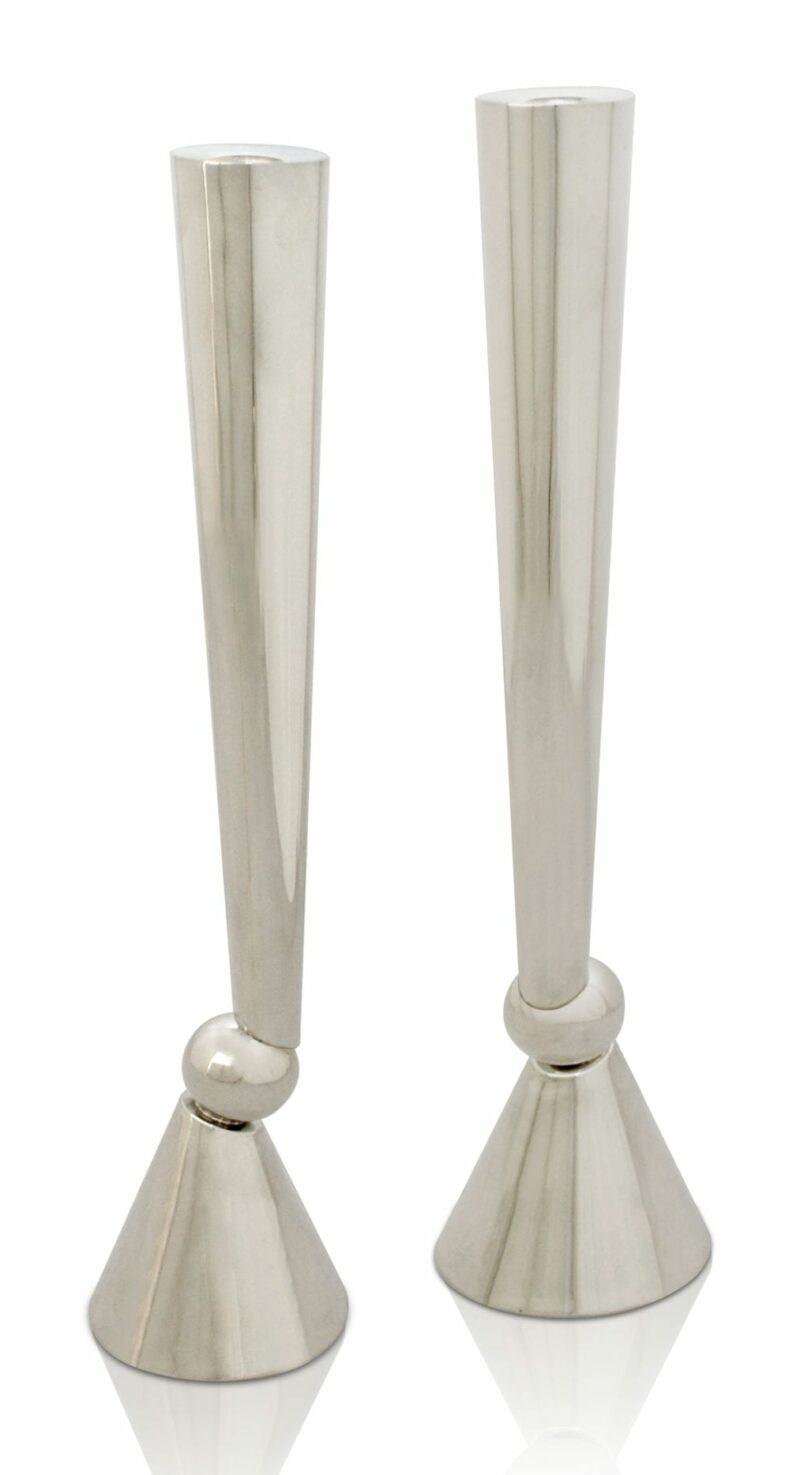Modern Extra Large Sterling Silver Candlesticks