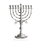 Large Solid Filigree Hanukkah Menorah