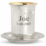 Name Engraved Kiddush Cup with Plate
