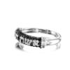 14k White Gold Band Ring- Eshet Chayil Black Hebrew Diamond Ring 14k White Gold Band - NADAV ART