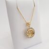 Unique 14k Gold Diamond Shema Yisrael Round Pendant