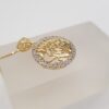 Unique 14k Gold Diamond Shema Yisrael Round Pendant