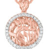 Unique 14k Gold Diamond Shema Yisrael Round Pendant
