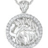 Unique 14k Gold Diamond Shema Yisrael Round Pendant