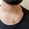 Unique 14k Gold Diamond Shema Yisrael Round Pendant