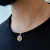 Unique 14k Gold Diamond Shema Yisrael Round Pendant