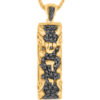 Breathtaking Black Mezuzah Scroll Pendant- Black Diamonds/Gold