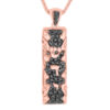 Breathtaking Black Mezuzah Scroll Pendant- Black Diamonds/Gold