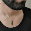 Breathtaking Black Mezuzah Scroll Pendant- Black Diamonds/Gold