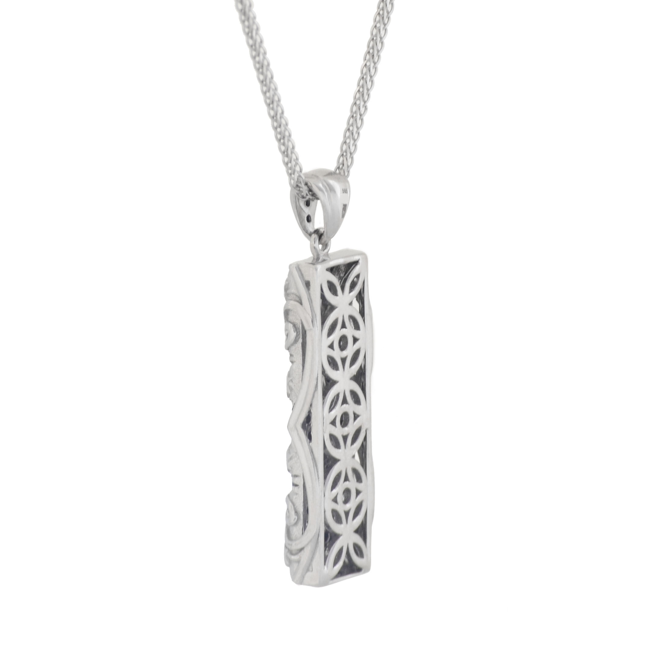 Breathtaking Black Mezuzah Scroll Pendant- Black Diamonds/Gold