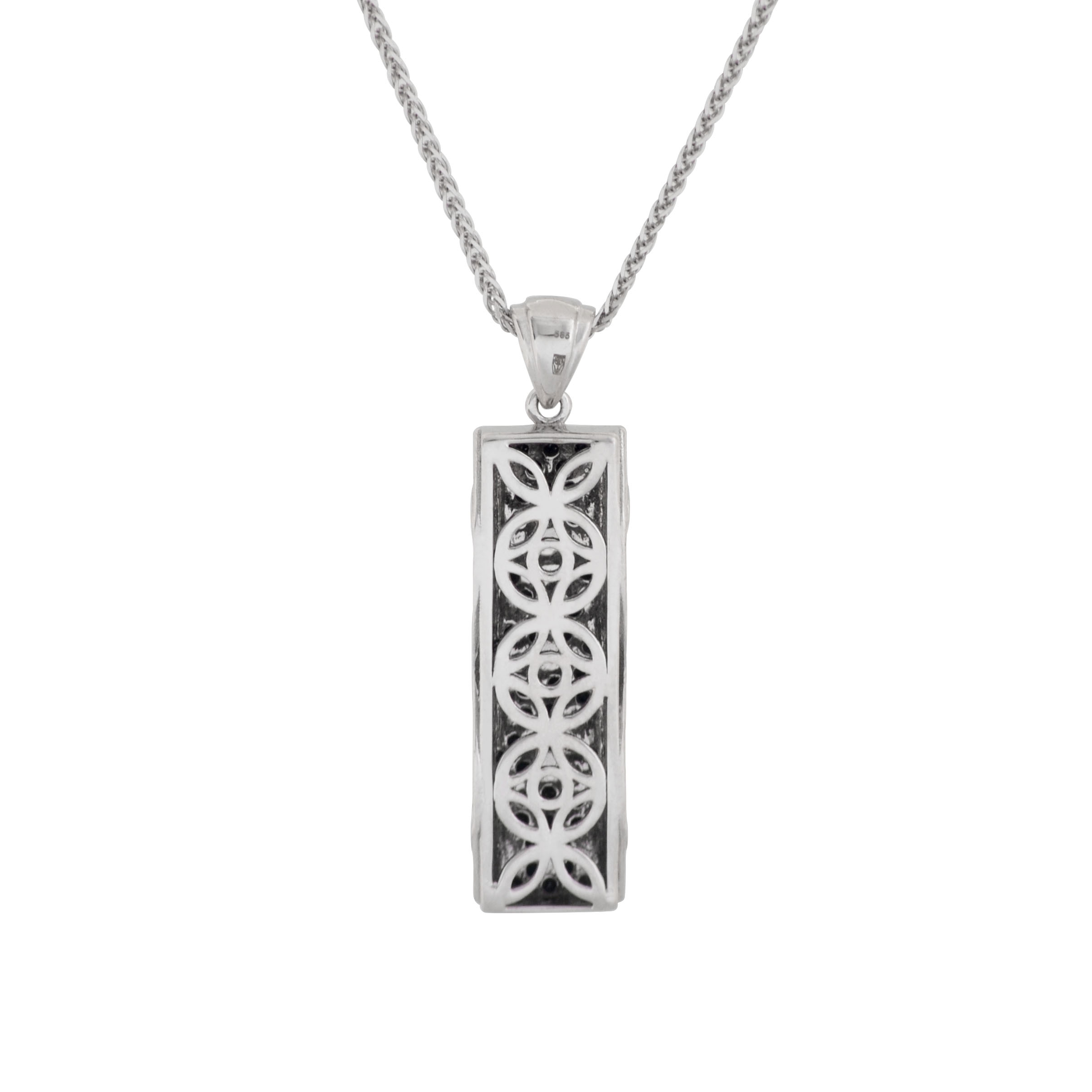 Breathtaking Black Mezuzah Scroll Pendant- Black Diamonds/Gold