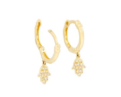 14k gold hamsa earrings elegant 14k gold