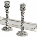 Filigree Candlesticks With Matching Tray