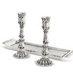 Elegant Sterling Silver Filigree Handle Tray For Candlestick