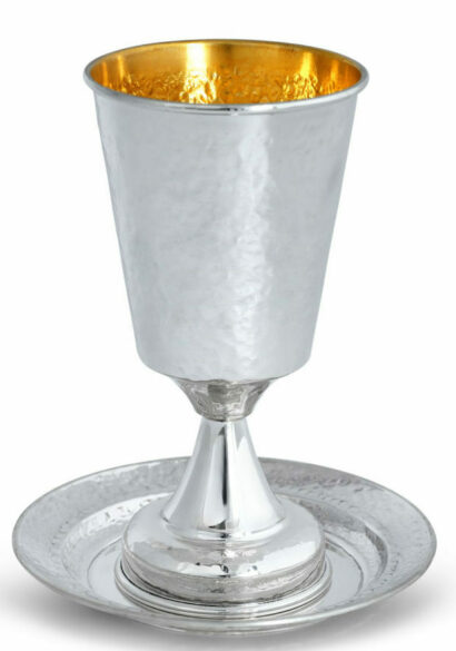 large Hammered Kiddush Cup