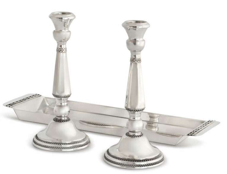 Shabbat Candle Holders With Tray