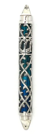 Silver Custom Colors Mezuzah Case