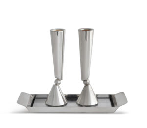 Contemporary Sterling Silver Candlesticks