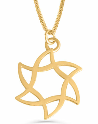 Modern and Stylish Gold Star of David Pendant
