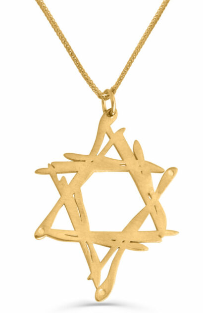 Modern Exceptional Star of David Necklace