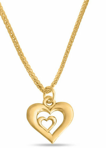 Double-Heart Gold Stunning Pendant