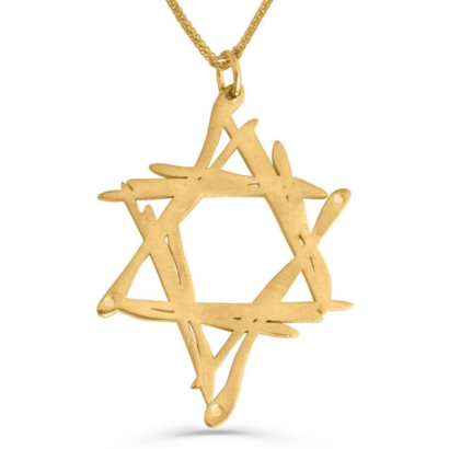 Modern Exceptional Star of David Necklace