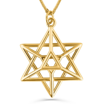 Special Geometric Star of David Gold Necklace