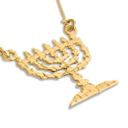 Gold Stylish Menorah Necklace