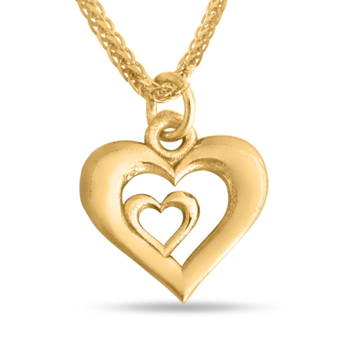 Double-Heart Gold Stunning Pendant