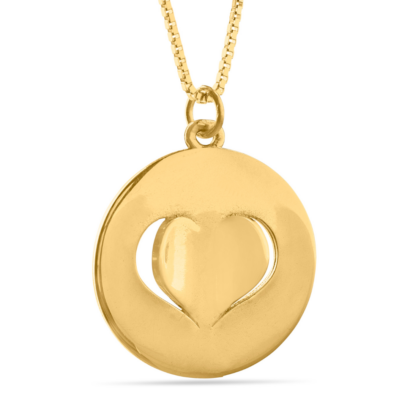 Special Round Pendant with a Heart