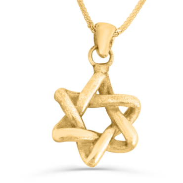 Simple and Smooth Gold Star of David Pendant