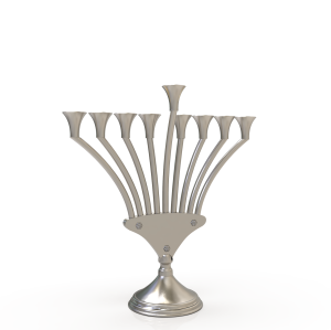 Modern V Shaped Stunning Sterling Silver Hanukkah Menorah  - NADAV ART
