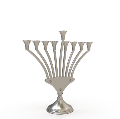 Modern V Shaped Stunning Sterling Silver Hanukkah Menorah  - NADAV ART
