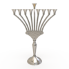 Modern & Stunning Sterling Silver Hanukkah Menorah with Blessing