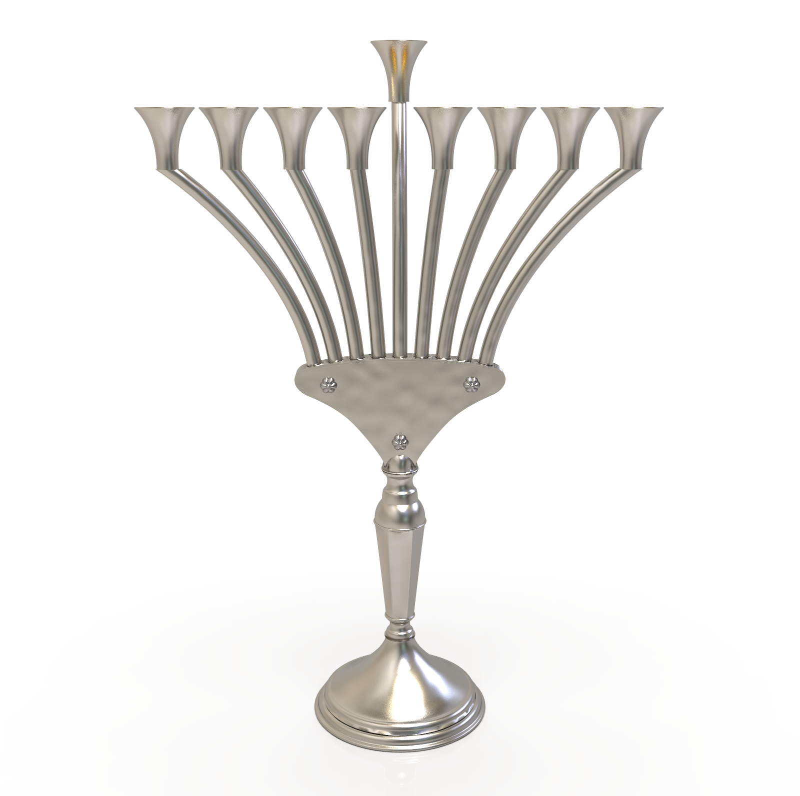 Modern & Stunning Sterling Silver Hanukkah Menorah with Blessing