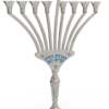 Modern & Stunning Sterling Silver Hanukkah Menorah with Blessing