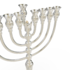 925 Sterling Silver Menorah with Crown Decoration Element