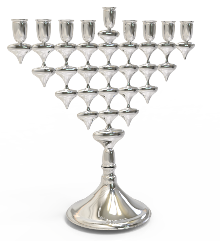 Two-Sided Modern & Colorful Hanukkah Menorah with Cold Enamel