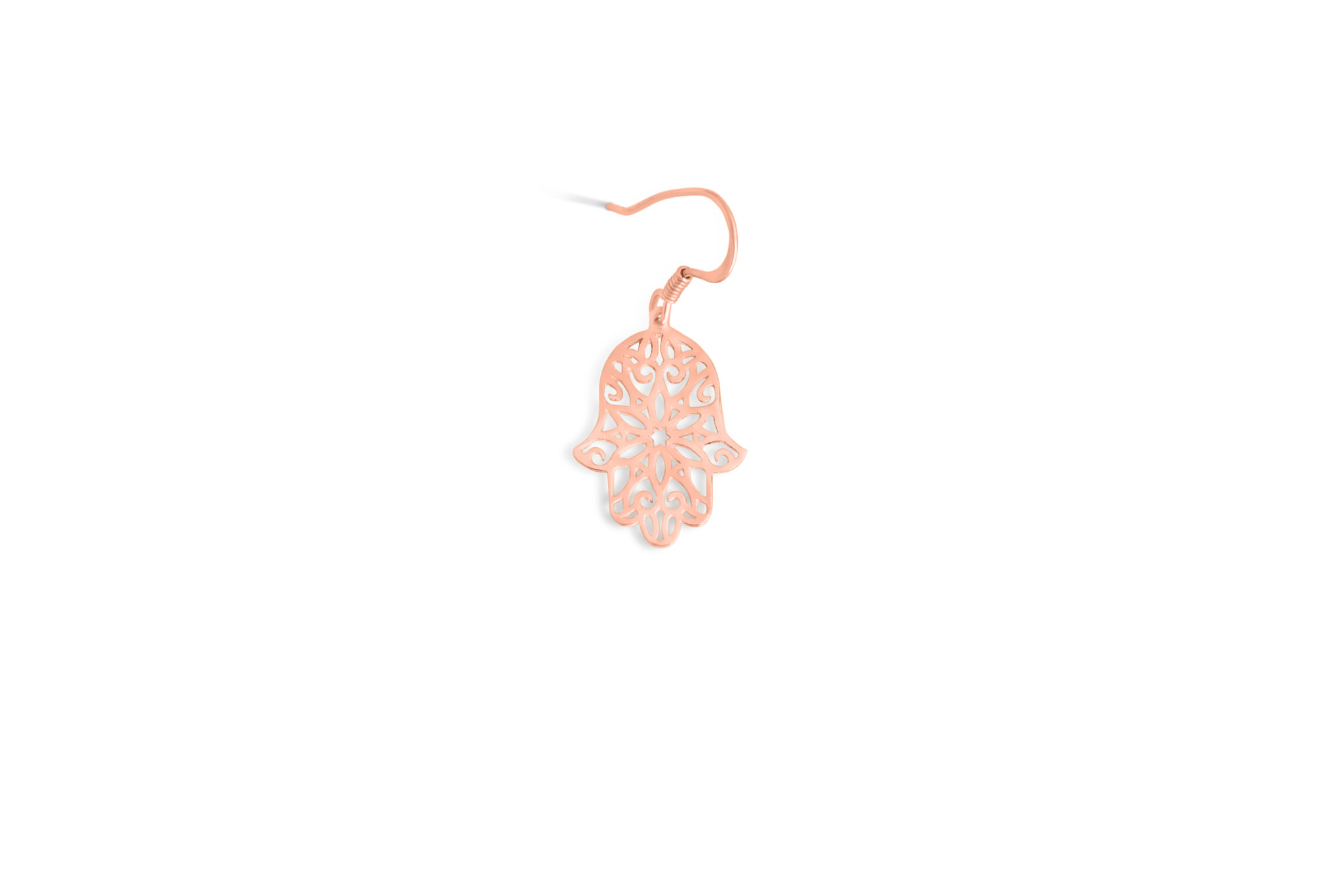 Gold Filigree Dangle Earrings with Hamsa